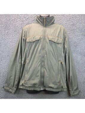 PrAna Windbreaker Jacket Men's M Olive Green Lightweight Hiking Camping Outdoor